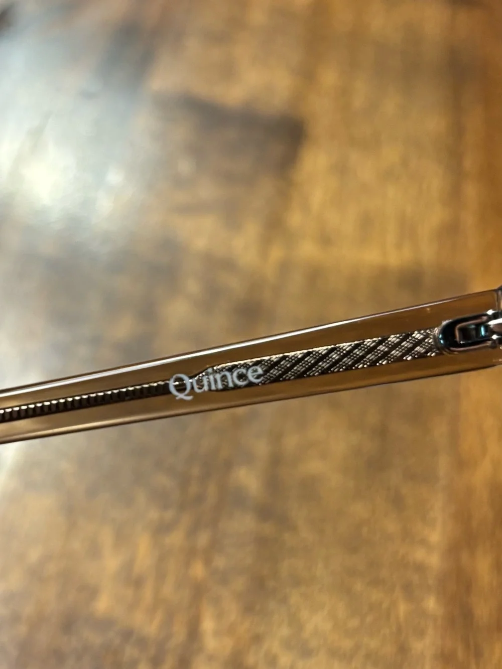 Quince Athens Polarized Sunglasses Clear Taupe Brown 52-19-145 Lens Scratched